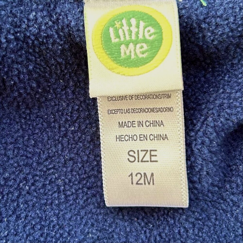 Little Me Green Dinosaur Quilted Puffer Coat W/Hood Size 12 Months - Picture 5 of 7